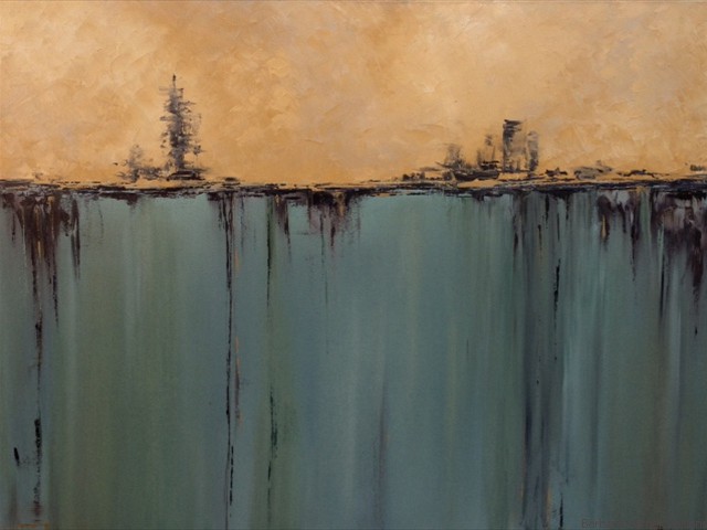 Abstract Silver<br/>30" x 40"<br/>Barbara Hafner