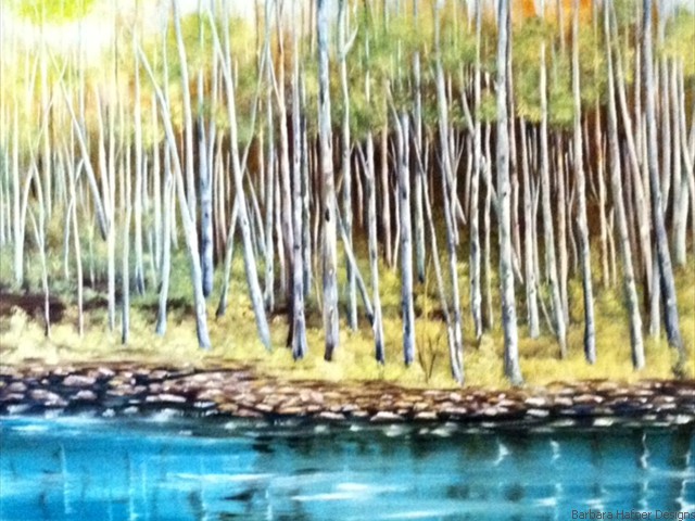Aspens<br/>20" x 20"<br/>Maxine Gillilan