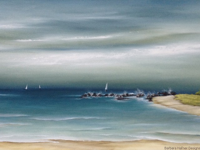 Coastal Village<br/>10" x 30"<br/>Barbara Hafner