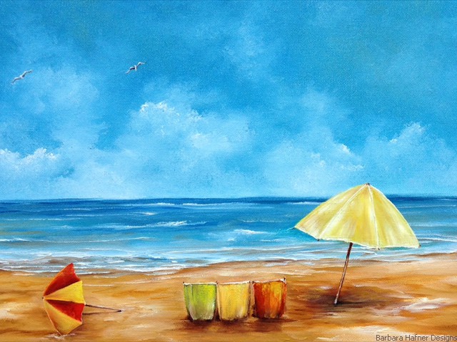 A Day at the Beach V<br/>12" x 24"<br/>Barbara Hafner