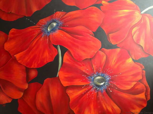 Carmel Poppies<br/>48" x 60"<br/>Barbara Hafner and Maxine Gillilan