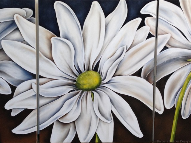 Daisy Triptych<br/>24" x 90"<br/>Barbara Hafner and Maxine Gillilan