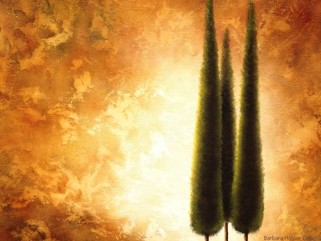 Old World Cypress<br/>24" x 24"<br/>Barbara Hafner