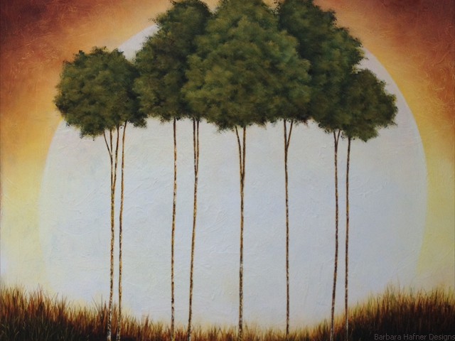 Old World Moon<br/>36" x 36"<br/>Barbara Hafner