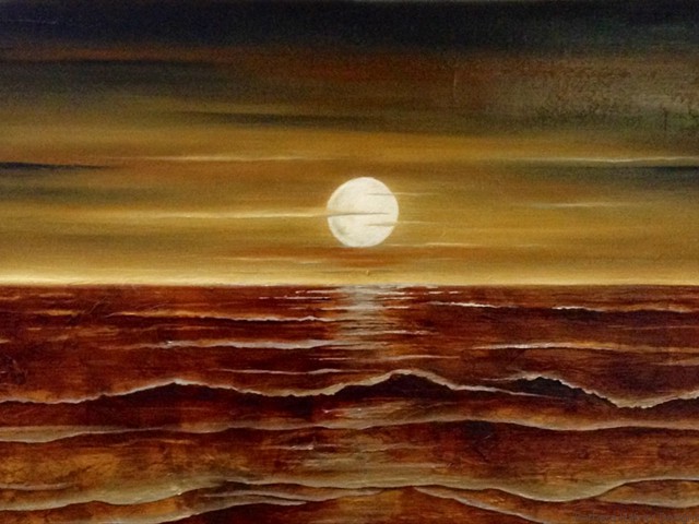 Silver Moon<br/>16" x 40"<br/>Barbara Hafner