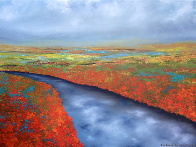Springtime Tundra<br/>30" x 40"<br/>Barbara Hafner