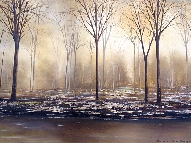 Spring Rain<br/>36" x 40"<br/>Barbara Hafner