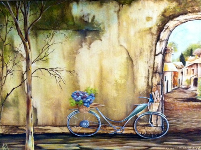 European Village<br/>24" x 24"<br/>Maxine Gillilan