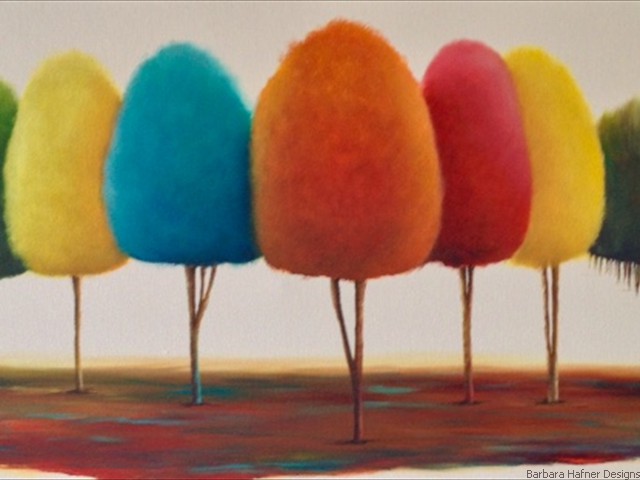 Gumdrop Trees<br/>Oil<br/>Barbara Hafner