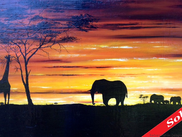 African Sunset II<br/>20" x 30"<br/>Maxine Gillilan