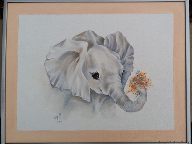 Baby Elephant II<br/>12" x 14"<br/>Maxine Gillilan
