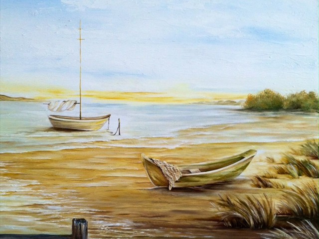 Boats and Dock<br/>16" x 20"<br/>Maxine Gillilan