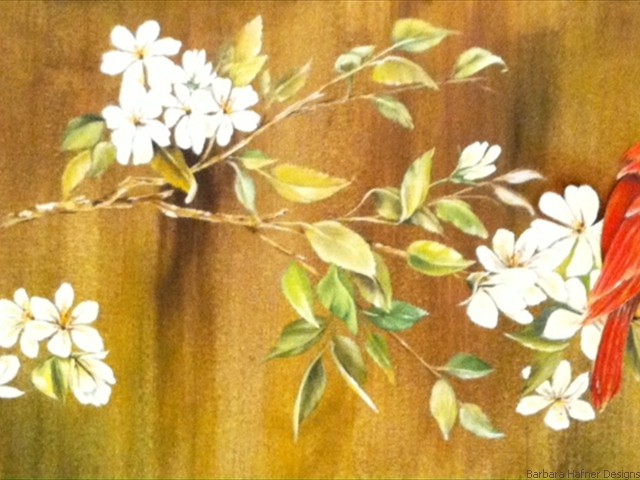 Cardinals<br/>30" x 8"<br/>Maxine Gillilan