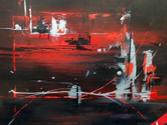 Fire on the Bay<br/>24" x 24"<br/>Maxine Gillilan