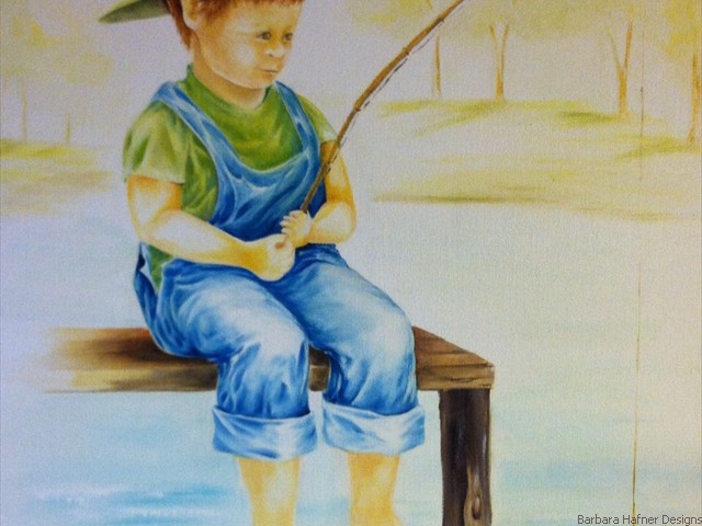 Fun Day Fishing<br/>14" x 16"<br/>Maxine Gillilan