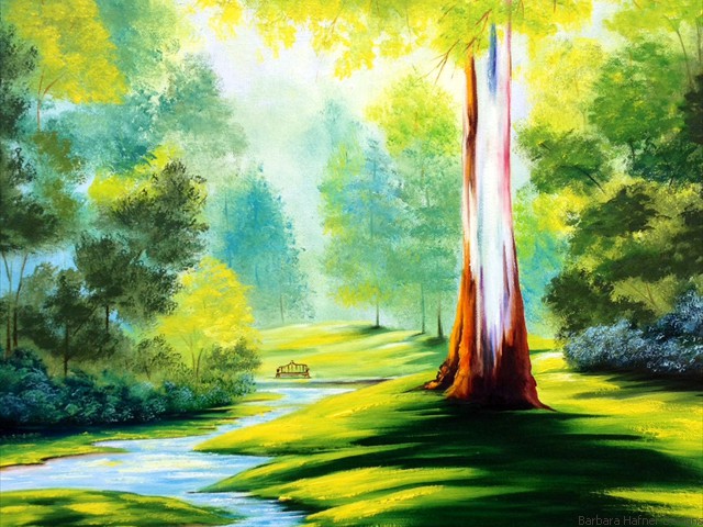 A Walk in the Park<br/>20" x 20"<br/>Maxine Gillilan