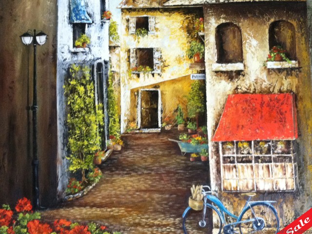 Italian Courtyard II<br/>36" x 36"<br/>Maxine Gillilan
