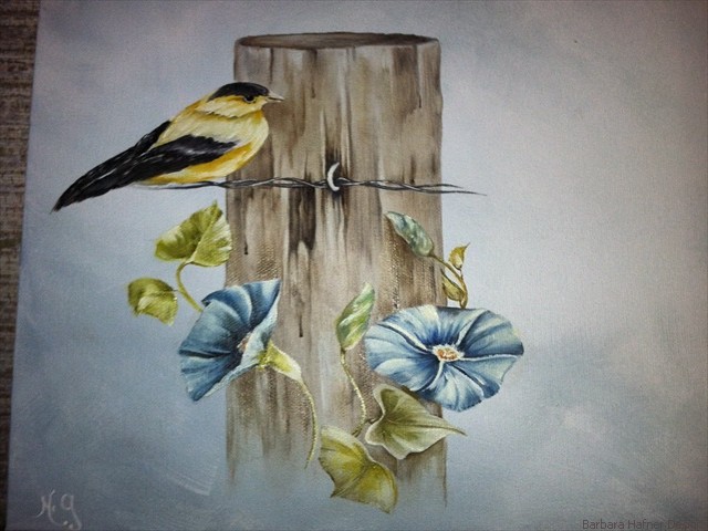 Morning Glories<br/>20" x 24"<br/>Maxine Gillilan