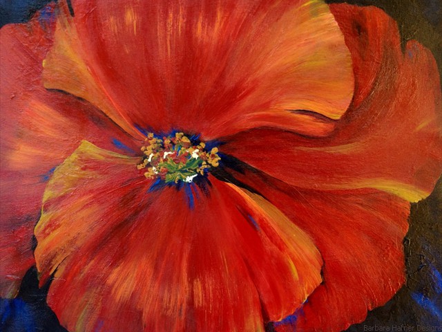 Poppy en Noir I<br/>14" x 16"<br/>Maxine Gillilan