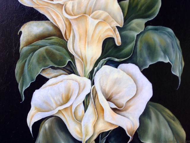 White Callas<br/>20" x 30"<br/>Maxine Gillilan